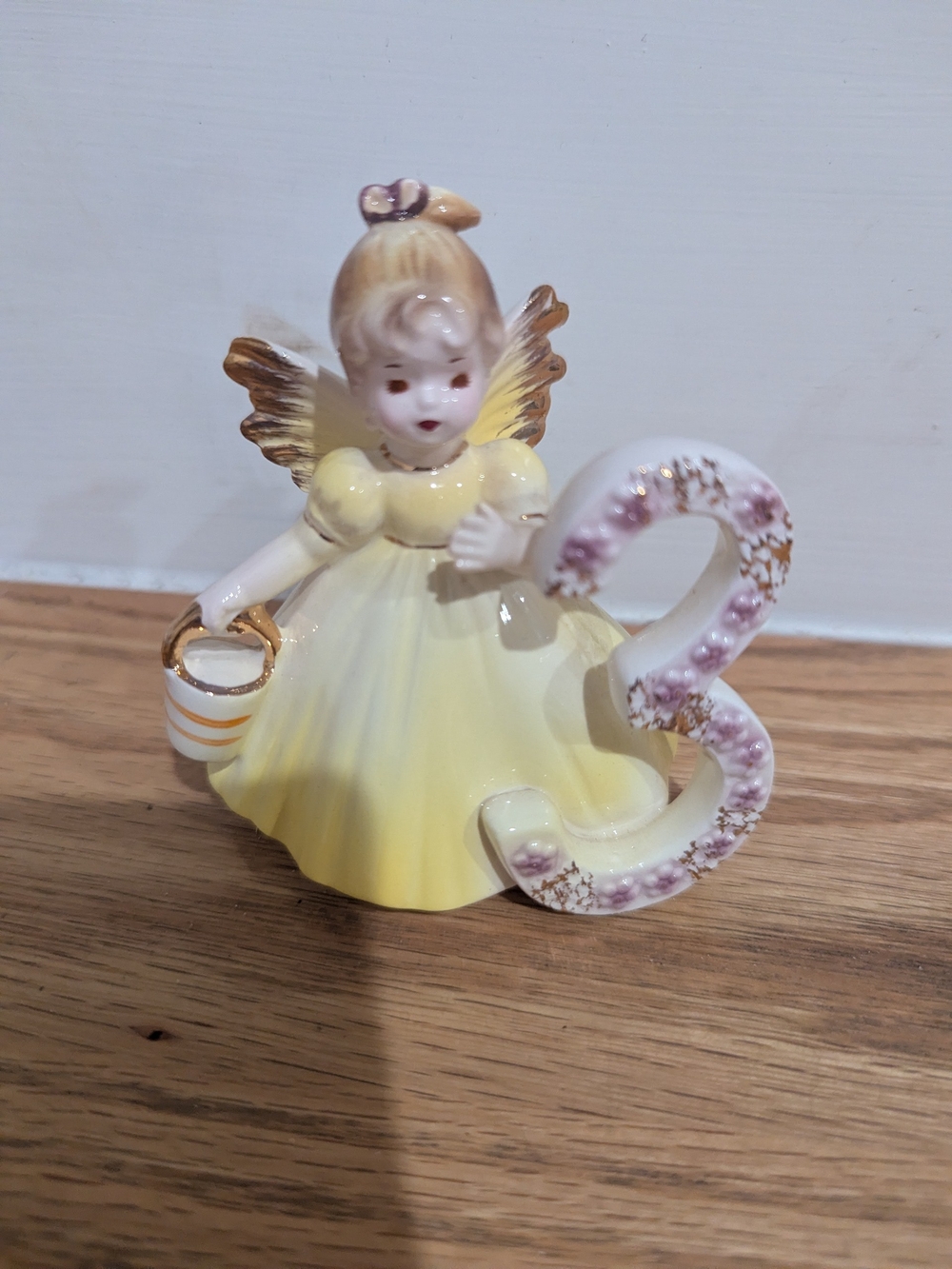 Yellow Angel Cake Topper with Decorative Number 3